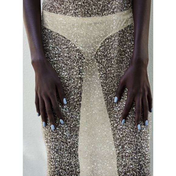 NWOT ZARA BEADED SEQUIN DRESS- SIZE MEDIUM - Picture 6 of 7